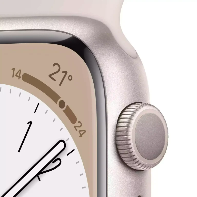 Apple Watch Series 8 41mm Yıldız Işığı Alüminyum Kasa ve Spor Kordon GPS MNP63TU/A-Teşhir -2