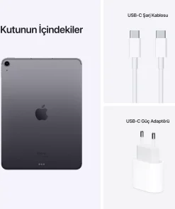 iPad Air 10.9 inç Wi-Fi + Cellular 64GB Uzay Grisi MM6R3TU/A-Teşhir -5