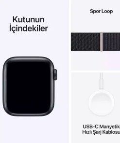 Apple Watch SE (2nd Gen) 40mm Gece Yarısı Alüminyum Kasa ve Gece Yarısı Spor Loop GPS MRE03TU/A-Teşhir -6