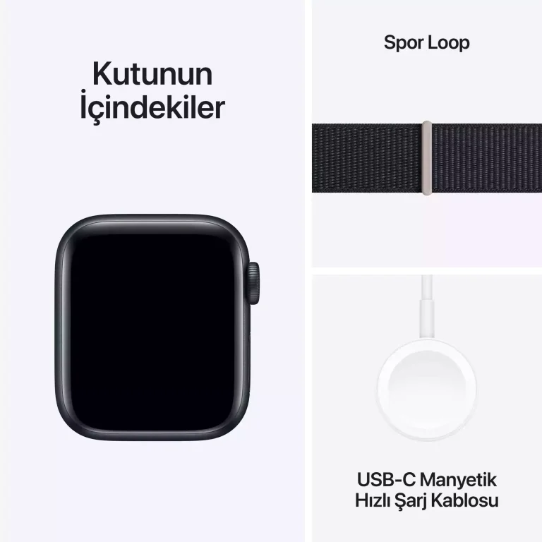 Apple Watch SE (2nd Gen) 40mm Gece Yarısı Alüminyum Kasa ve Gece Yarısı Spor Loop GPS MRE03TU/A-Teşhir -6