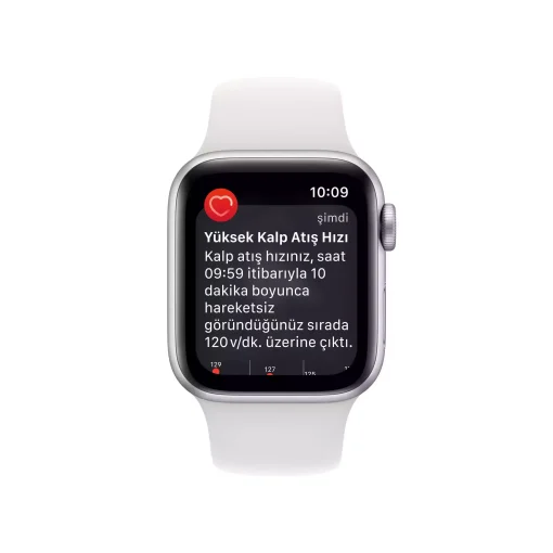 Apple Watch SE GPS + Cellular 40mm Gümüş Alüminyum Kasa - Beyaz Spor Kordon MNPP3TU/A-Teşhir -4