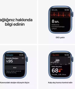 Apple Watch Series 7 GPS 41mm Mavi Alüminyum Kasa - Abis Mavi Spor Kordon MKHU3TU/A-Teşhir -2