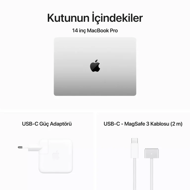 MacBook Pro 14 inc M3 8CPU 10GPU 8GB 512GB Gümüş MR7J3TU/A -10