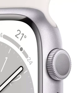 Apple Watch Series 8 GPS 45mm Gümüş Alüminyum Kasa - Beyaz Spor Kordon  MP6N3TU/A-Teşhir -3