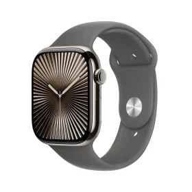Apple Watch Series 10 GPS + Cellular 42mm Natural Titanyum Kasa Stone Grey Spor Band M/L MWXE3TU/A