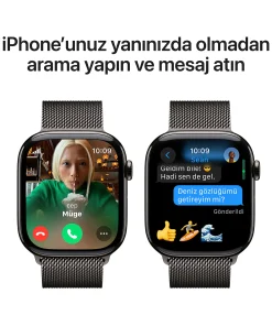 Apple Watch Series 10 Slate Milanese arama ve mesaj