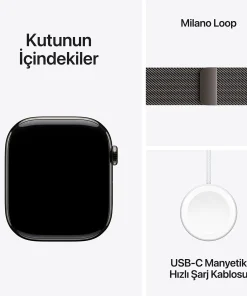 Apple Watch Series 10 Slate Milanese Kutunun içindekiler