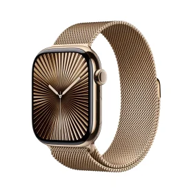 Apple Watch Series 10 GPS + Cellular 46mm Gold Titanyum Kasa Gold Milanese Loop M/L MX003TU/A