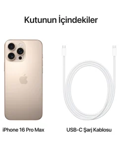 iPhone 16 Pro Max Çöl Titanyum Kutunun İçindekiler