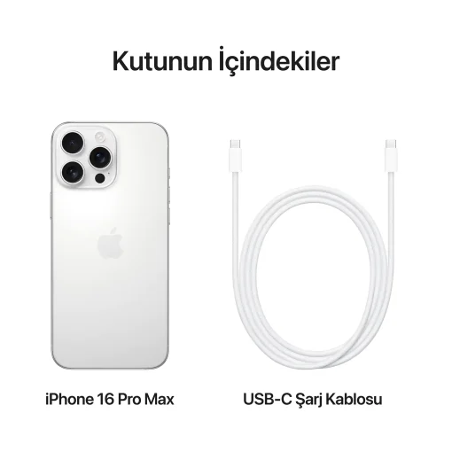 iPhone 16 Pro Max 256GB Beyaz Titanyum MYWW3TU/A