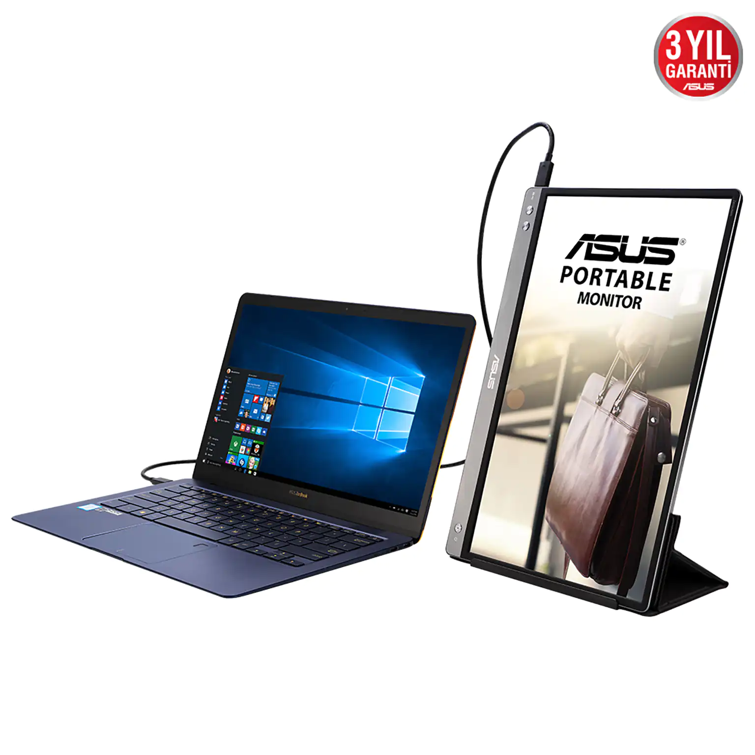 Asus ZenScreen 14 inç Taşınabilir USB Monitör MB14AC 5 Asus ZenScreen Laptop Uyumluluk