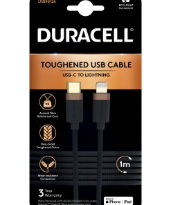 Duracell 1M USB-C to Lightning Braided Black Kutu USB9012A