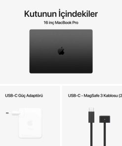 MacBook Pro 16 inc M4 Pro Max Uzay Siyahı Kutu İçeriği