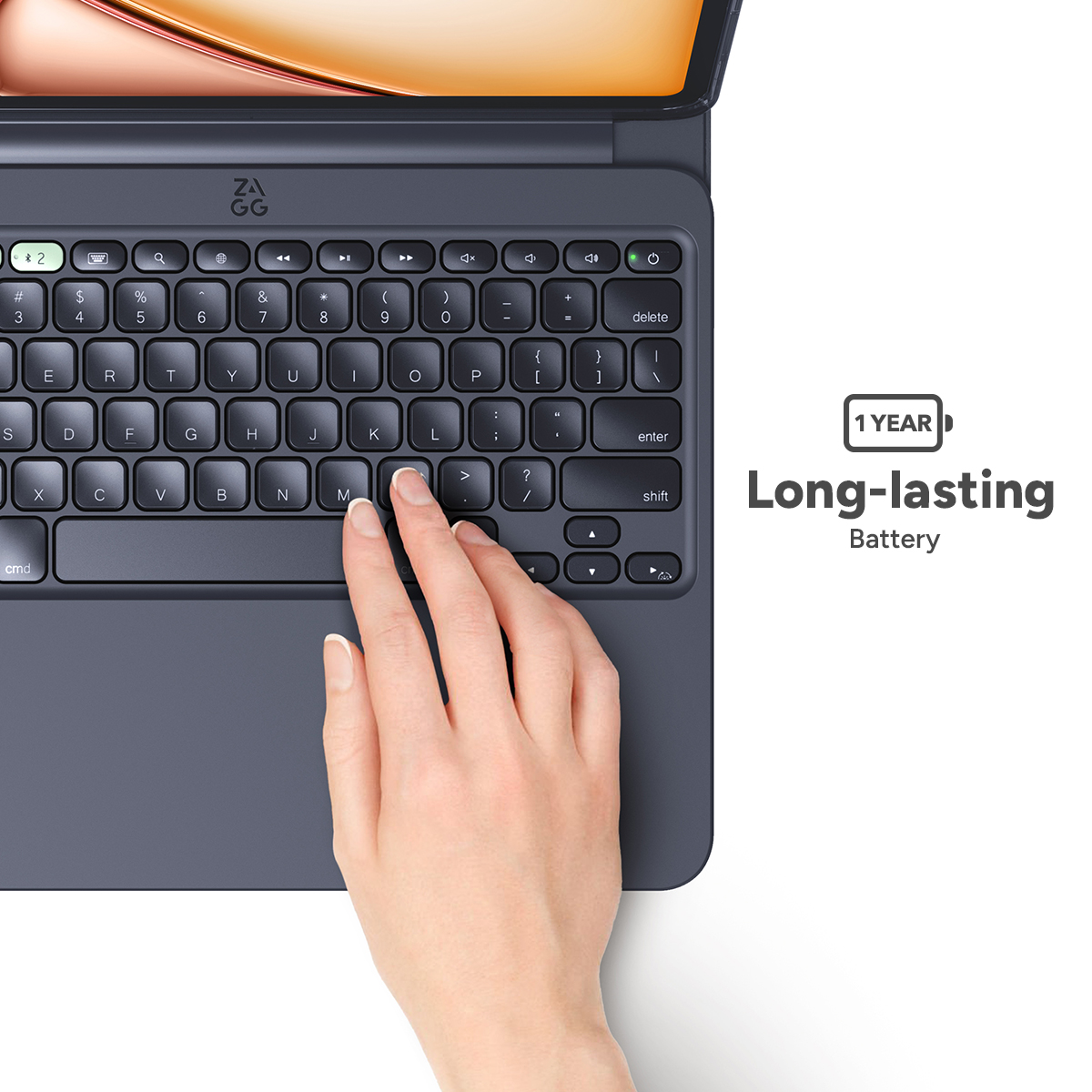 Zagg Pro Keys 2 - 13 inc Klavye (iPad Air 13) 103418444 8 Zagg Pro Keys 2 iPad Air 13 (M2) Klavyeli Tablet Kılıfı Siyah Uzun Süreli Pil Ömrü