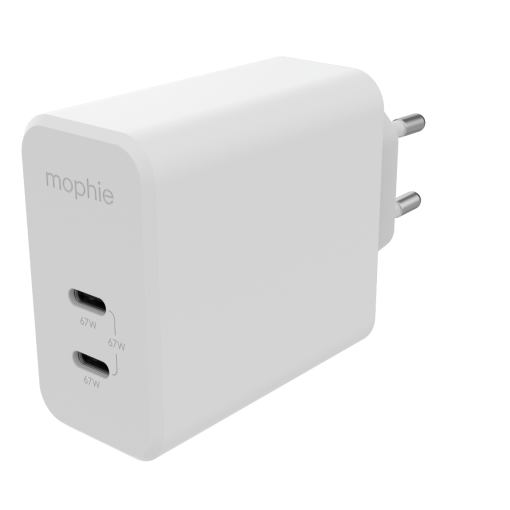 Mophie 67W 2xUSB-C Güç Adaptörü Beyaz 409909304