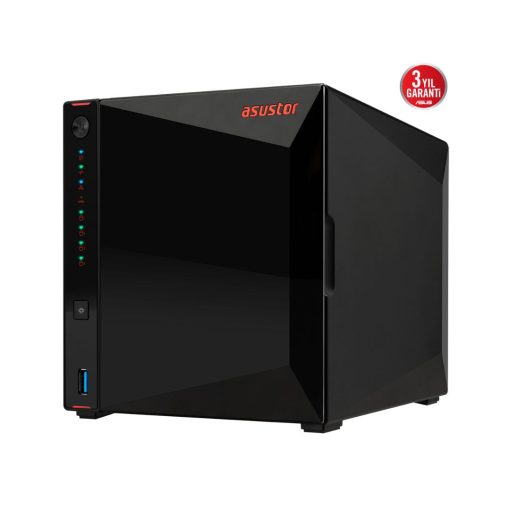 AS5404T Intel N5105, 4 Yuvalı, 4GB DDR4, M.2, 2.5GbE, USB 3.2 x2, HDMI 2.0b x1 Yan Görünümü