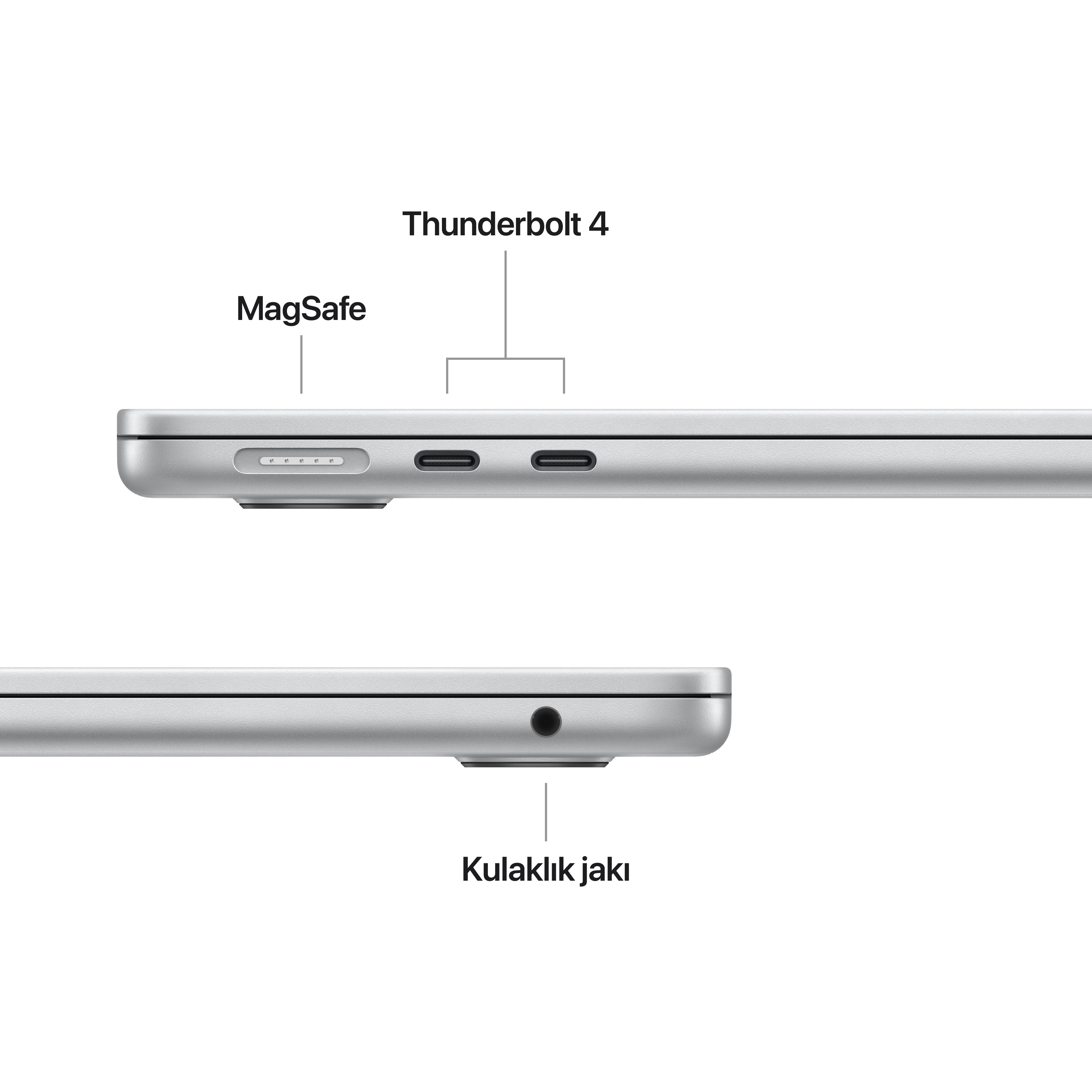 MacBook Air 13 inç M4 Gümüş Giriş Çıkış Birimleri