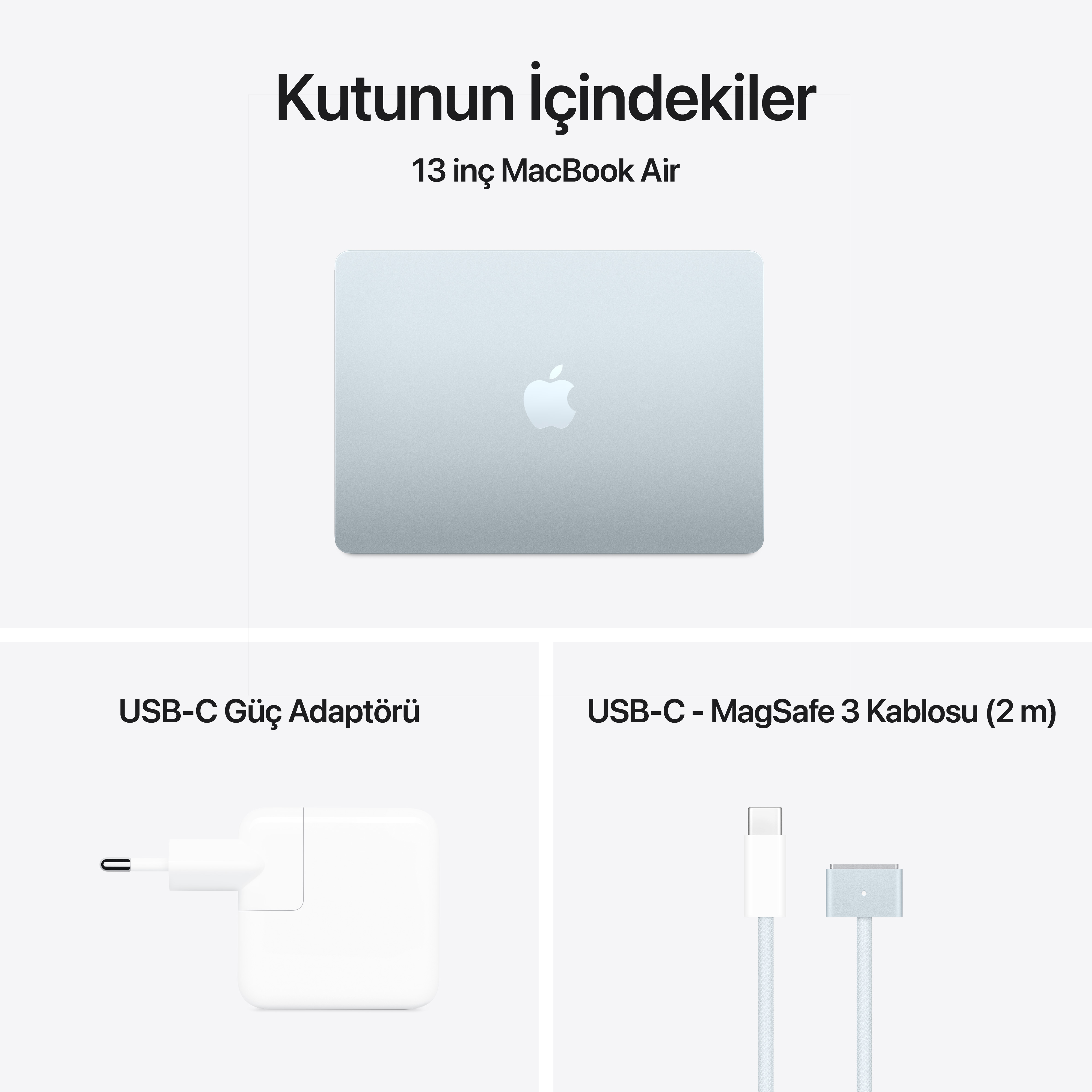 MacBook Air 13 inç M4 Kutunun İçindekiler