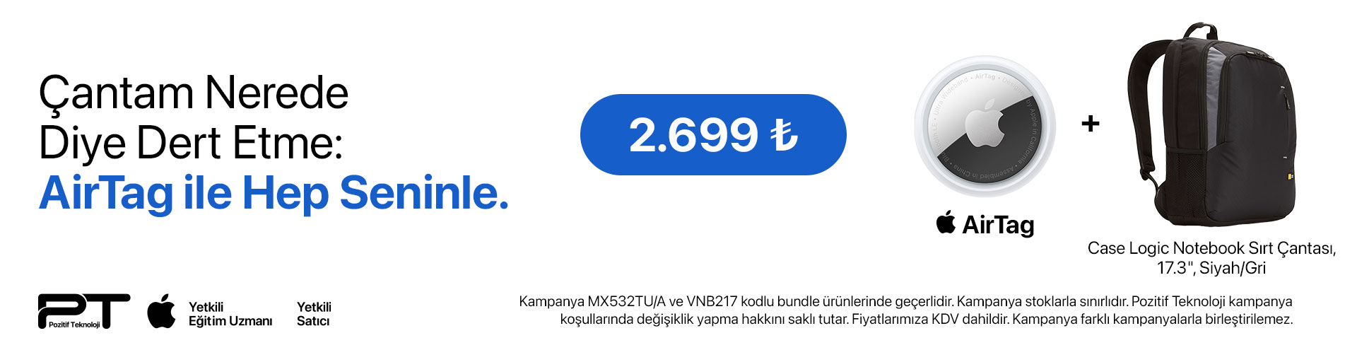 AirTag ve Case Logic Çanta Arabanner