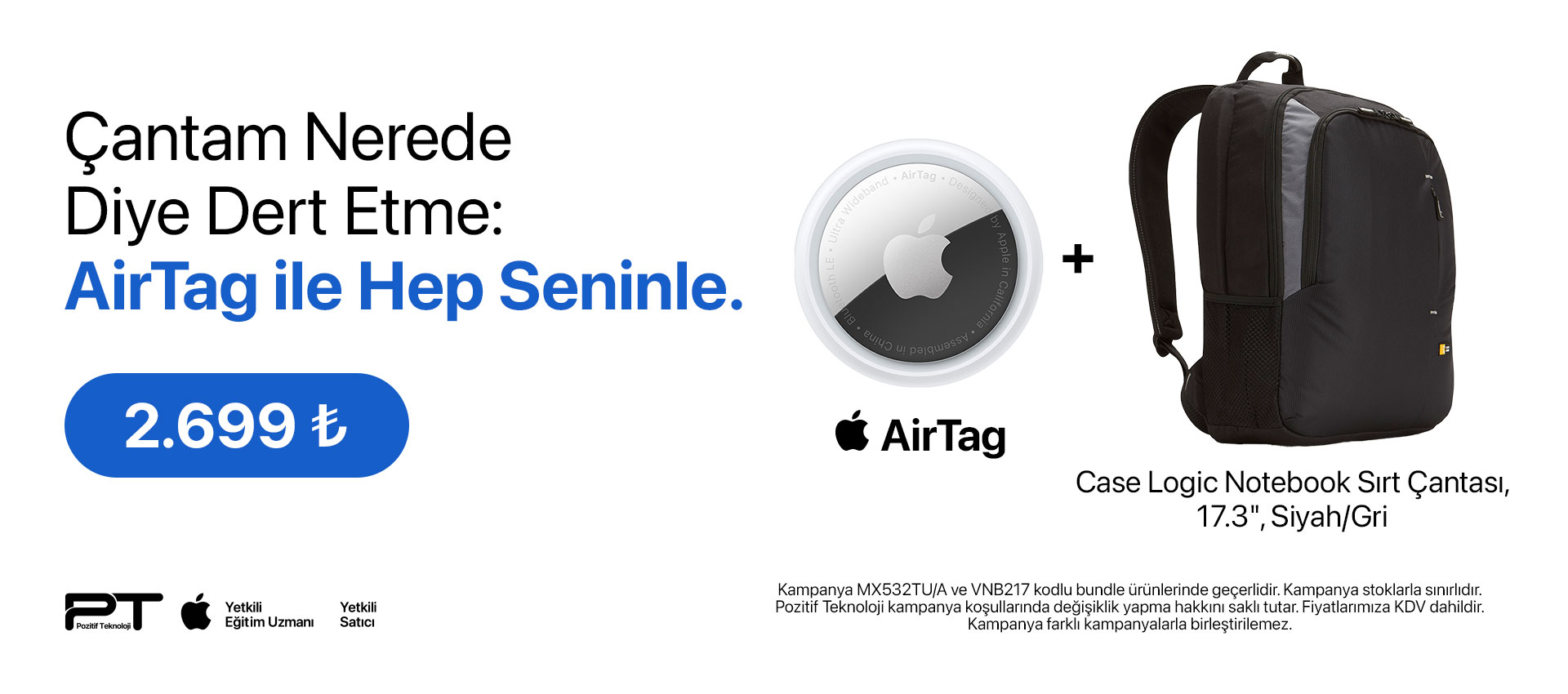 AirTag ve Case Logic Çanta Anabanner