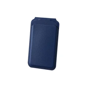 Bix TMW2 Magsafe Uyumlu Kartlık Özellikli Katlanabilir Manyetik Deri Cüzdan Mavi 8681820420265