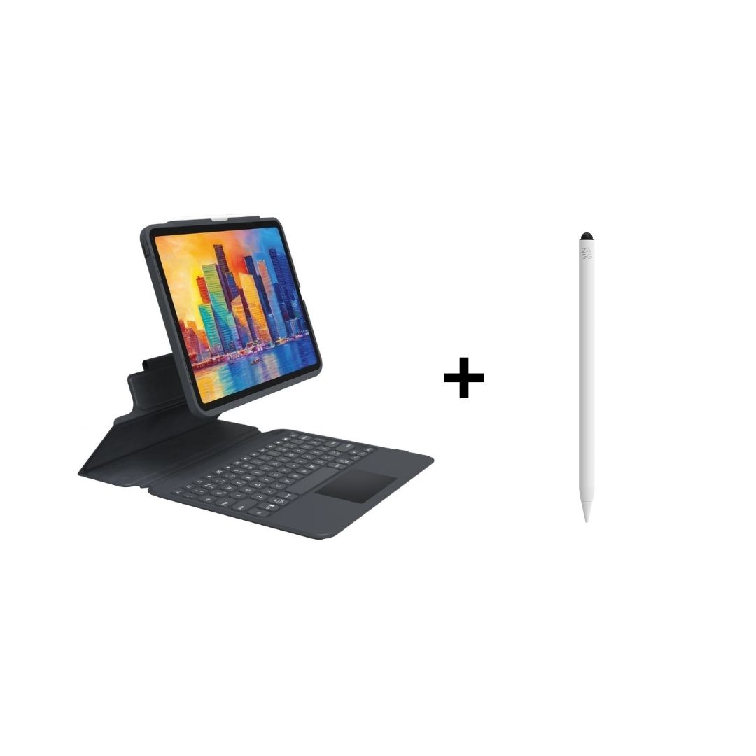 iPad Aksesuar Seti 13 – Zagg Pro Keys (13 inç), Zagg Pro Stylus 2 Beyaz