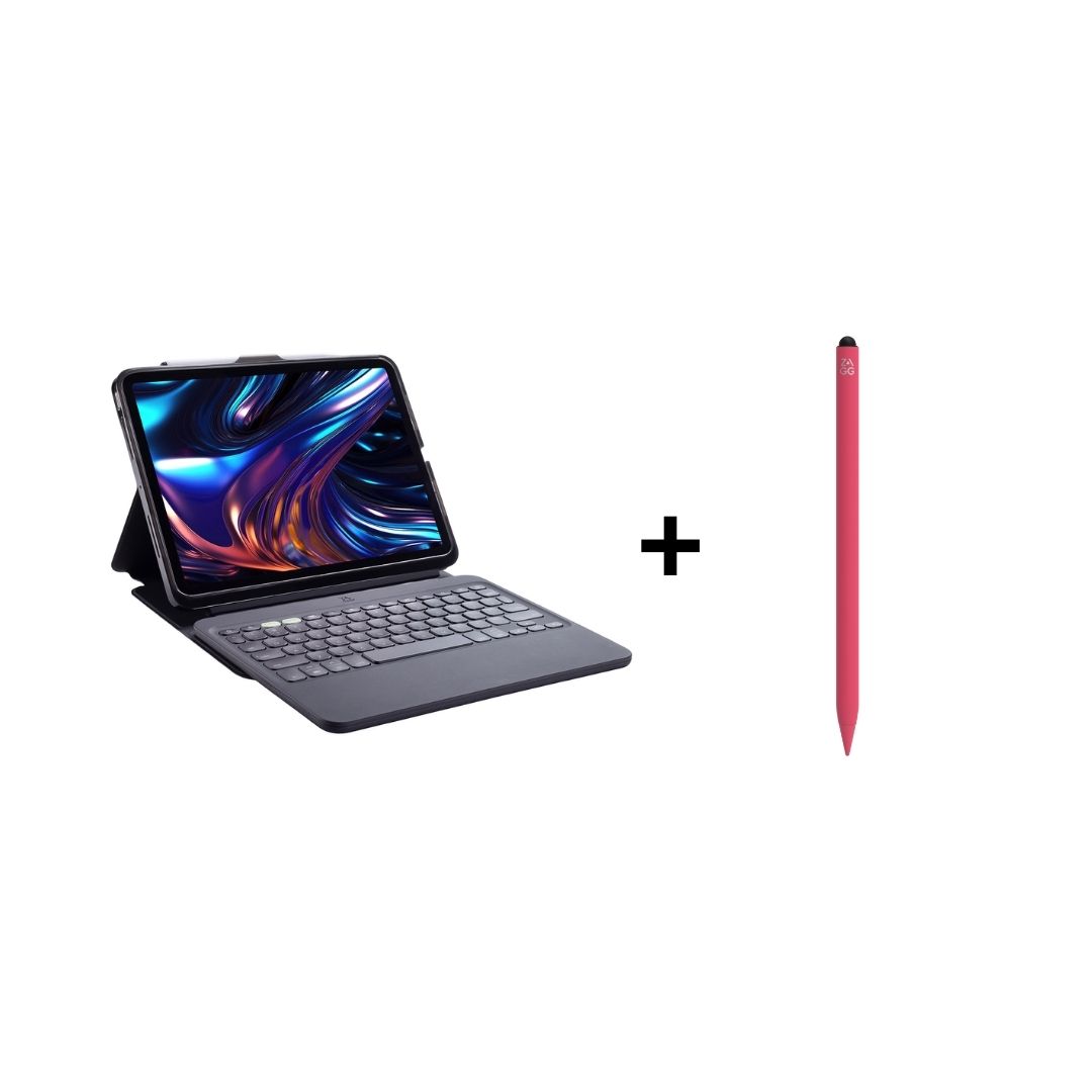 iPad Aksesuar Seti 10 Zagg Klavye ve Pembe Kalem