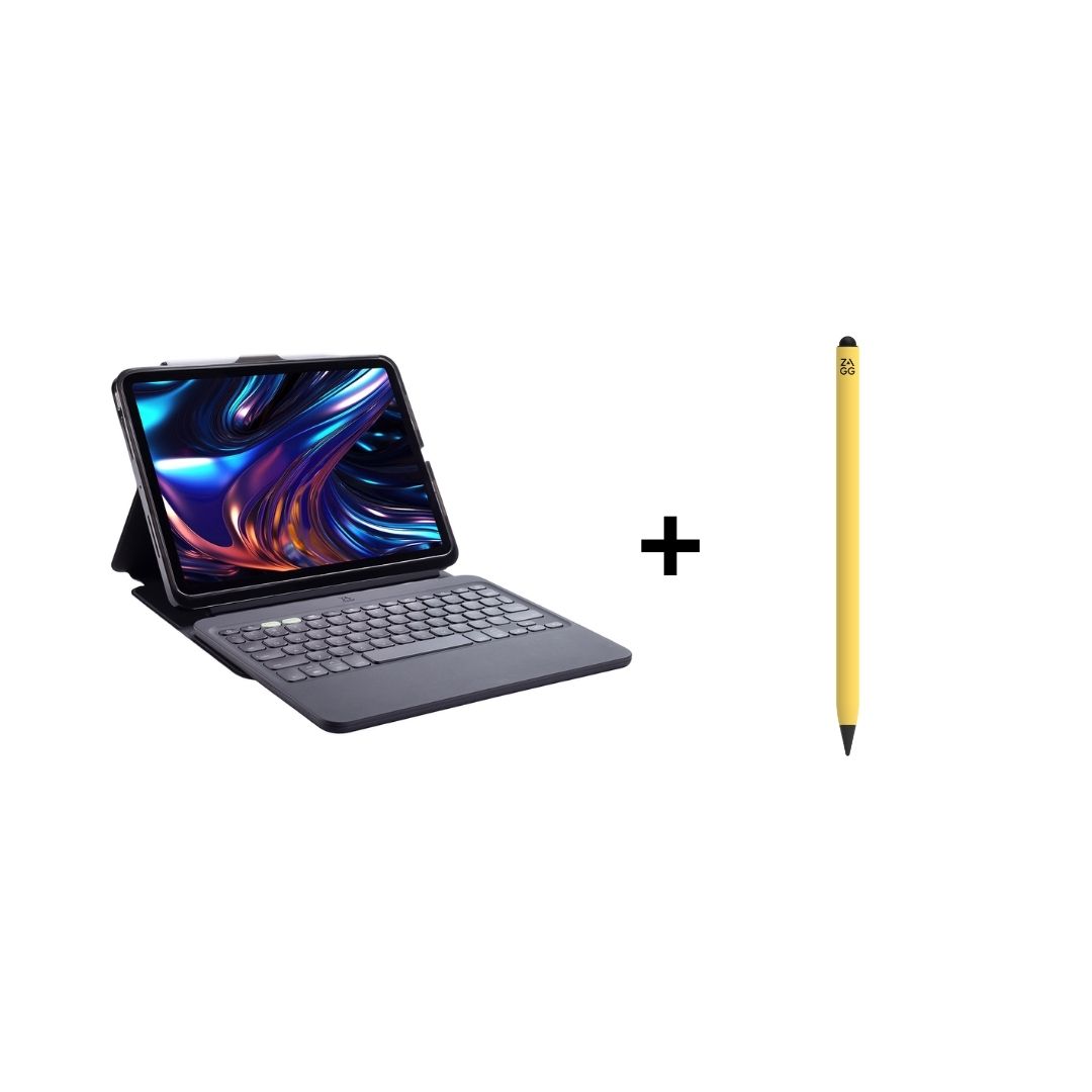 iPad Aksesuar Seti 10 Zagg Klavye ve Sarı Kalem