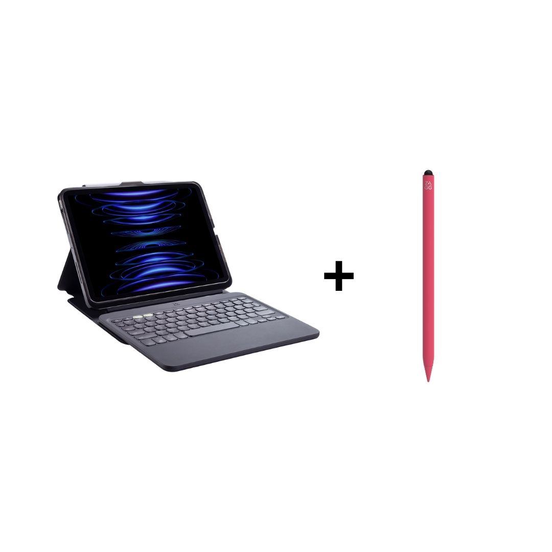 iPad Eğitim Seti 12 Zagg Pro Keys 2 – 11 inc Klavye (iPad Air 10.9/11) ve Zagg Pro Stylus 2 Pencil Pembe