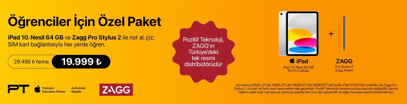 iPad Eğitim Seti 18 iPad 10. nesil 64 GB Zagg Kalem Arabanner