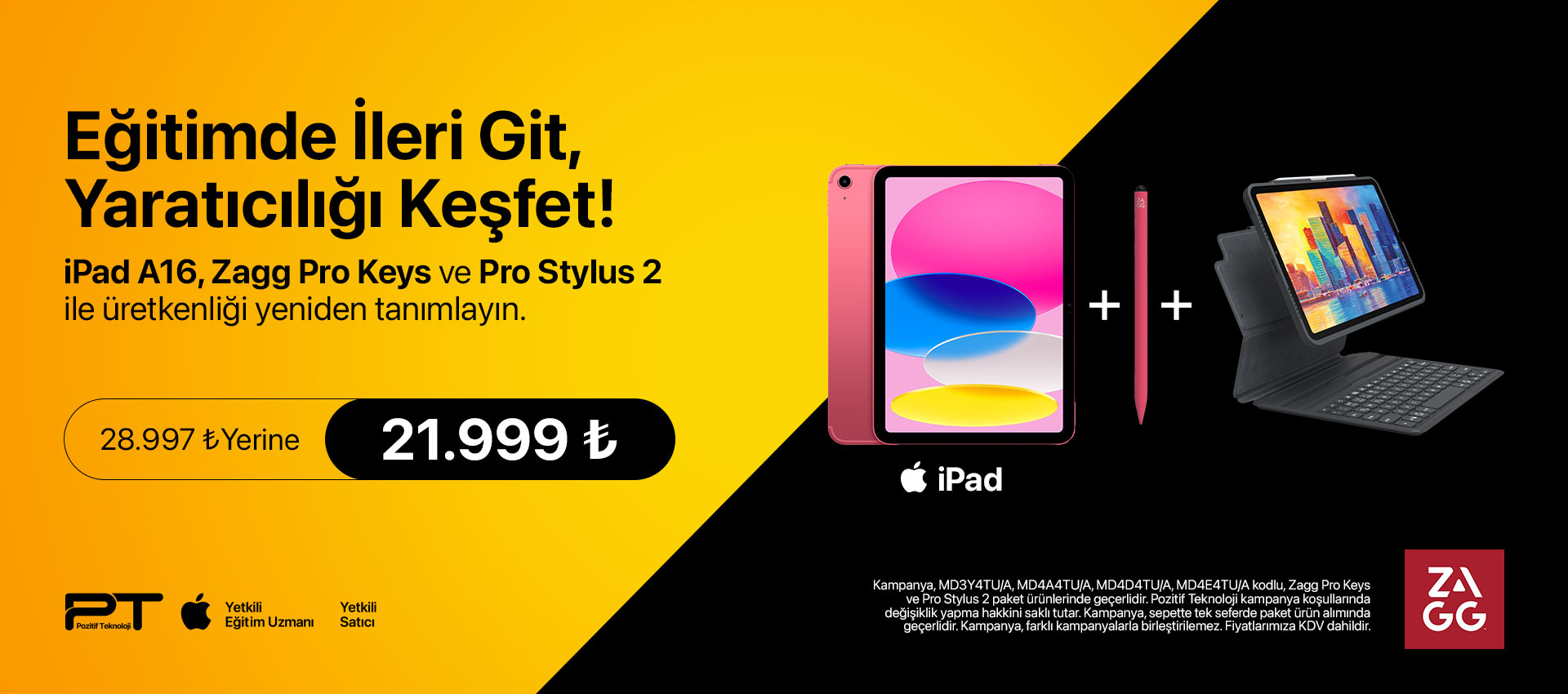 iPad A16 ve Zagg anabanner