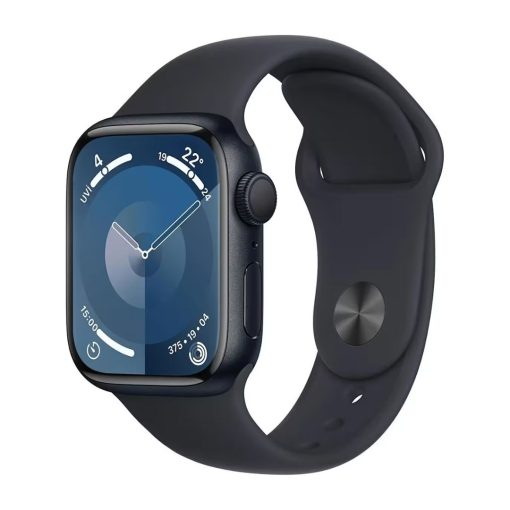 Apple Watch Series 9 Gece Yarısı Alüminyum Kasa ve Spor Kordon Yan Tasarım