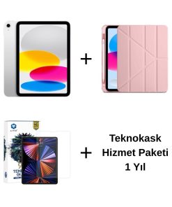 Edu Set 1 iPad A16 Gümüş, Zore Rose Gold Kılıf, Lito Ekran Koruyucu ve 1 Yıl Teknokask