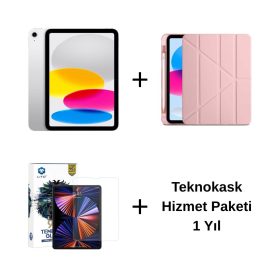 Edu Set 1 – iPad (A16) Wi-Fi 128GB Gümüş, Zore Rose Gold Kılıf, Lito Ekran Koruyucu ve Teknokask 1 Yıl