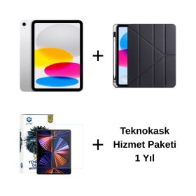 Edu Set 1 – iPad (A16) Wi-Fi 128GB Gümüş, Zore Siyah Kılıf, Lito Ekran Koruyucu ve Teknokask 1 Yıl