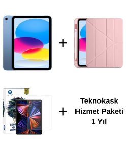 Edu Set 1 iPad A16 Mavi, Zore Rose Gold Kılıf, Lito Ekran Koruyucu ve 1 Yıl Teknokask