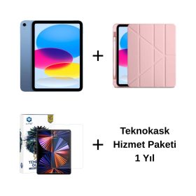Edu Set 1 – iPad (A16) Wi-Fi 128GB Mavi, Zore Rose Gold Kılıf, Lito Ekran Koruyucu ve Teknokask 1 Yıl