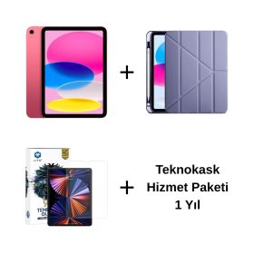 Edu Set 1 – iPad (A16) Wi-Fi 128GB Pembe, Zore Mor Kılıf, Lito Ekran Koruyucu ve Teknokask 1 Yıl