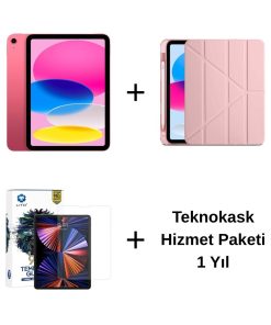 Edu Set 1 iPad A16 Pembe, Zore Rose Gold Kılıf, Lito Ekran Koruyucu ve 1 Yıl Teknokask