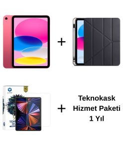 Edu Set 1 iPad A16 Pembe, Zore Siyah Kılıf, Lito Ekran Koruyucu ve 1 Yıl Teknokask