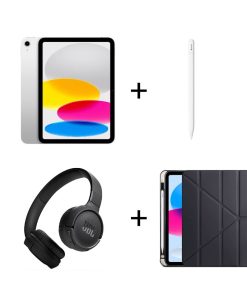 iPad A16 Gümüş, Apple Pencil USB-C, Zore Kılıf ve JBL Kablosuz Kulaklık