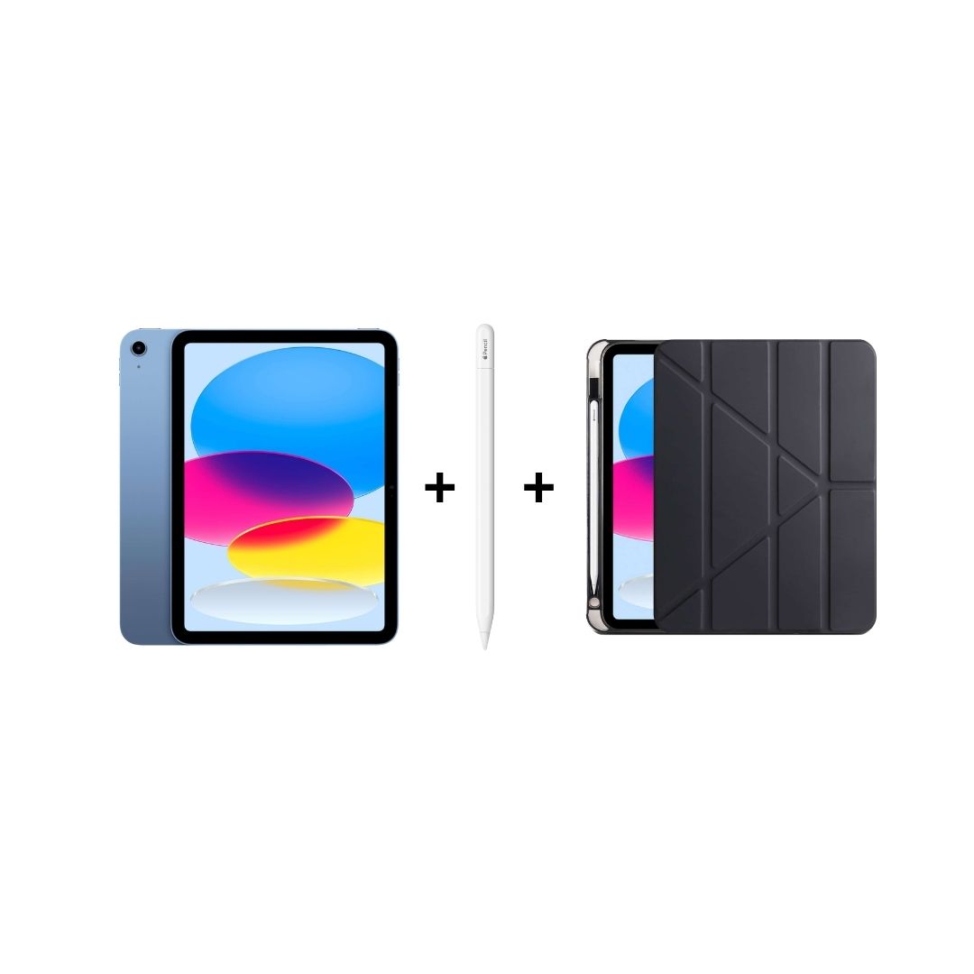 iPad A16 Mavi, Apple Pencil USB-C ve Zore Kılıf