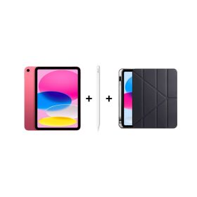 İTK Eğitim Seti 22 – iPad Air 11 inç (A16) 128GB Pembe, Apple Pencil (USB-C) ve Zore Tri Folding Kılıf Siyah