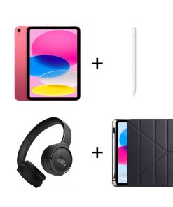 iPad A16 Pembe, Apple Pencil USB-C, Zore Kılıf ve JBL Kablosuz Kulaklık