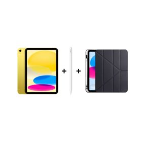 İTK Eğitim Seti 23 – iPad Air 11 inç (A16) 256GB Sarı, Apple Pencil (USB-C) ve Zore Tri Folding Kılıf Siyah