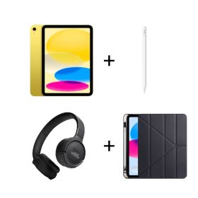 İTK Eğitim Seti 24 – iPad Air 11 inç (A16) 128GB Sarı, Apple Pencil (USB-C), Zore Kılıf Siyah ve JBL Kulaklık