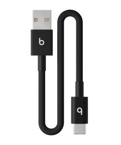 Beats USB-A USB-C Örgülü Kısa Kablo 20 cm Jet Siyah MEQL4EE/A