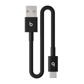 Beats USB-A – USB-C Örgülü Kısa Kablo (20 cm) Jet Siyah MEQL4EE/A