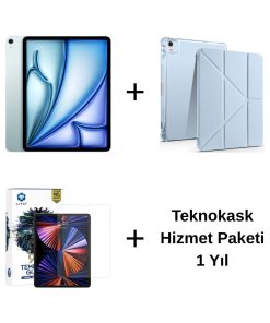Edu Set 2 iPad Air M3 Mavi Zore Mavi Kılıf Lito Ekran Koruyucu Teknokask 1 Yıl
