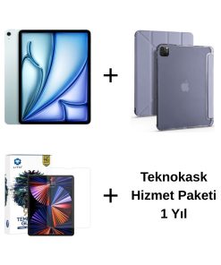 Edu Set 2 iPad Air M3 Mavi Zore Mor Kılıf Lito Ekran Koruyucu Teknokask 1 Yıl